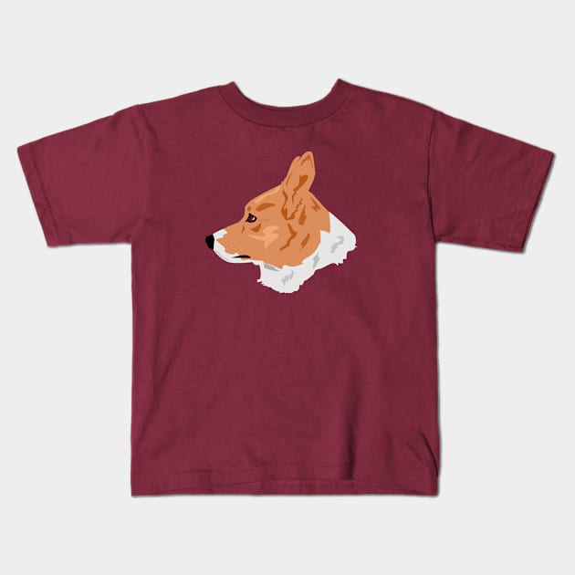 Corgi Vector Portrait Kids T-Shirt by TaliDe